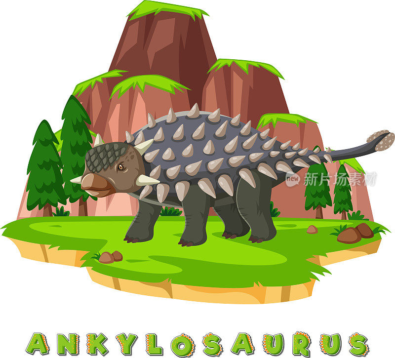 Dinosaur wordcard for ankylosaurus